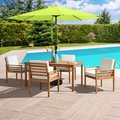 Alaterre Furniture 6 Piece Set, Okemo Table with 4 Chairs, 10-Foot Auto Tilt Umbrella Lime Green ANOK01RD04S4